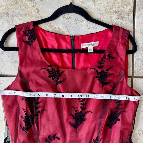 Coldwater Creek 10 Red Mesh Overlay Whimsigoth Fairy Special Occasion Dress - Picture 3 of 7